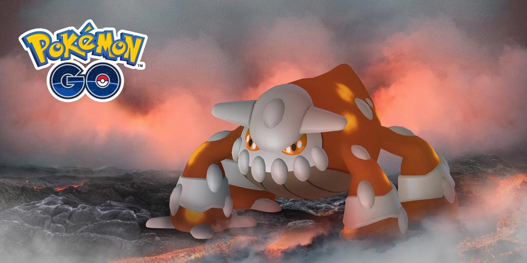 PokemonGOespana's tweet photo. Otra sorpresa legendaria de Pokémon GO en 2018. El Pokémon Domo Lava de tipo Fuego y Acero, Heatran, estará en los Combates en incursiones de todo el mundo del 18 de diciembre a las 10:00 p. m. (1:00 p. m. PST) al 15 de enero a las 10:00 p. m. (1:00 p. m. PST) #BeLegendary https://t.co/DrFaa1Kcwp