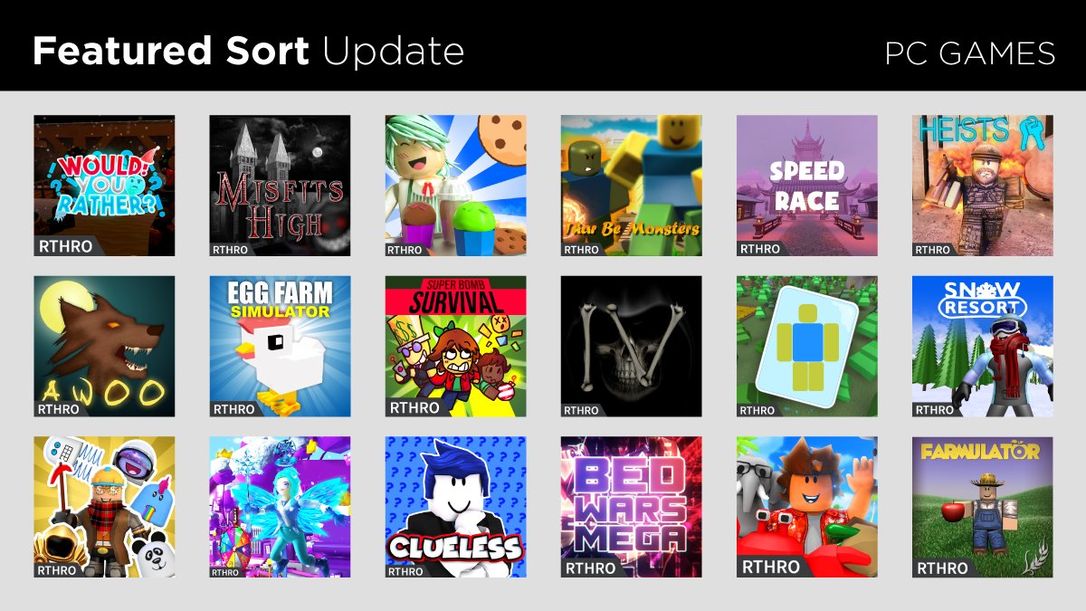 Roblox On Twitter We Ve Updated Our Featured Sort With 30 Staff Recommended Games Including Games Where You Can Show Off Your Rthro Avatar In All Its Glory Discover Your Next Favorite Game Https T Co 8dzojeloy5
