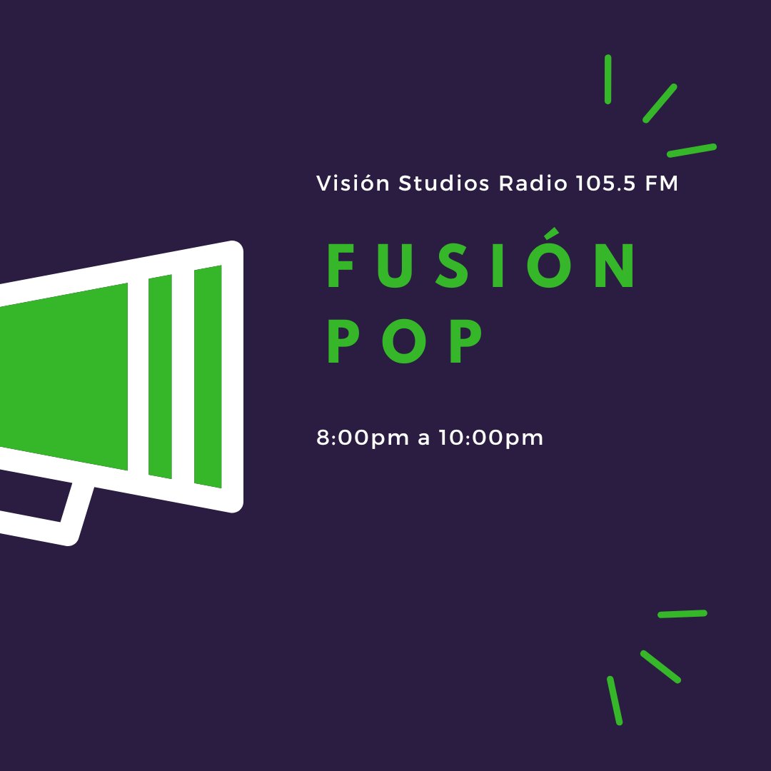 VisionStudiosFM's tweet photo. No te pierdas a las 8:00 pm #FusionPop con @SoyRosendG a través de esta tu estación https://t.co/psJM177edu https://t.co/dXGhCifqX1