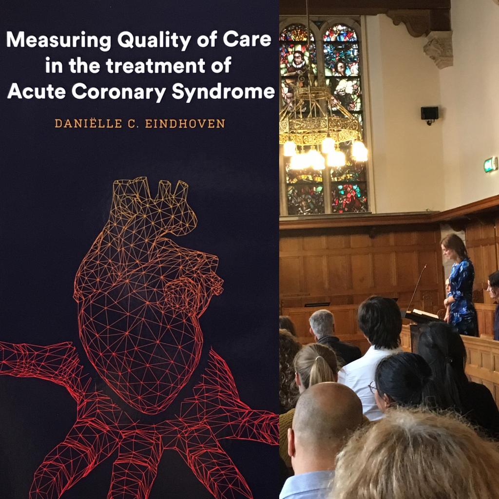 Zojuist is Danielle Eindhoven gepromoveerd met haar mooie proefschrift  genaamd: “Measuring Quality of Care in the treatment of Acute Coronary  Syndrome”. Van harte gefeliciteerd Danielle! #lumc #promotie, image size:1024x1024