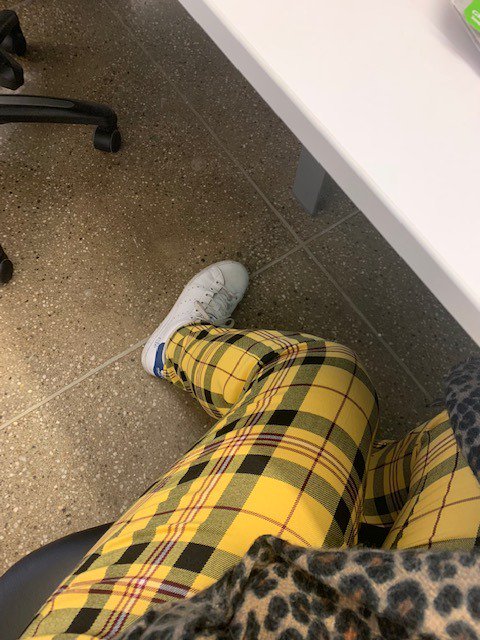 akeleher's tweet photo. Uh oh... inadvertently dressed as Rupert Bear today https://t.co/XzlWwwyZPj