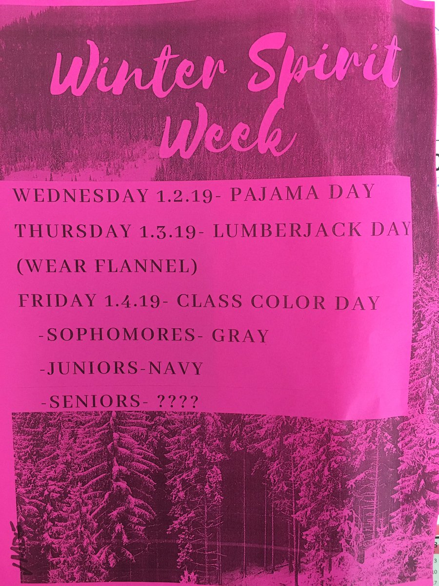 ChampeKinz's tweet photo. Brace Yourselves...Winter Spirit Week is coming ...January 2,2019! https://t.co/1HS26cTXRu