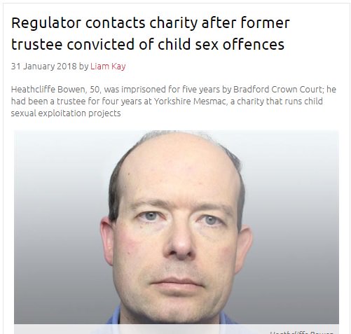 One former trustee of MESMAC, Bowen, was convicted of child sexual abuse. One former employee of MESMAC harassed the academic Jessica Eaton over her campaign to stop showing explicit films of child sexual exploitation in schools.