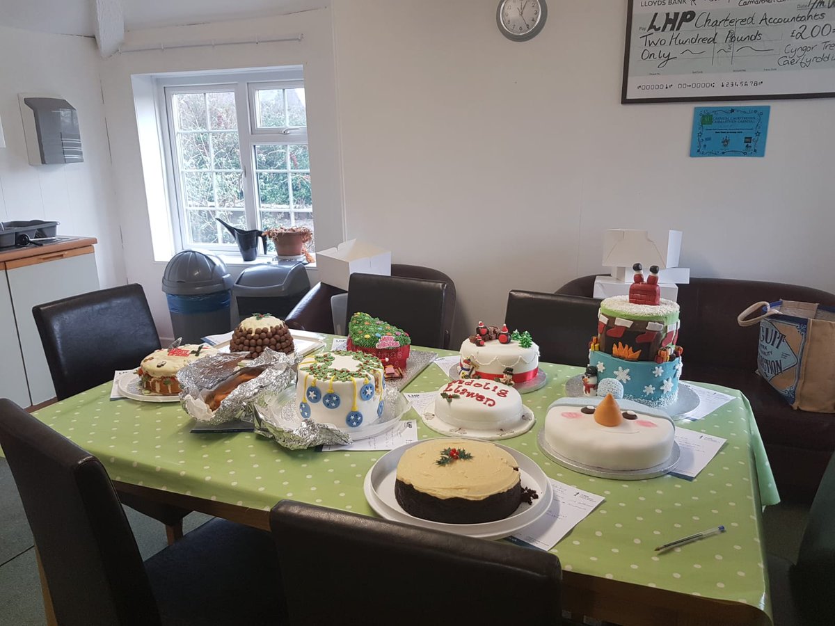 lhpaccountants's tweet photo. We have been getting into the festive spirit here at LHP with our Christmas Cake Competition. A big thank you to Nerys from @CacennauMoethus for coming to judge all our wonderful cakes! Congratulations to Shona for winning best taste and Cerith for winning best decorated 🍰🎄 https://t.co/TBfNrludRB