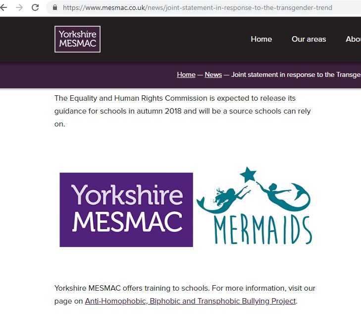 Despite this disconcerting record Mermaids is proud to work in partnership with MESMAC and release joint statements with the charity.