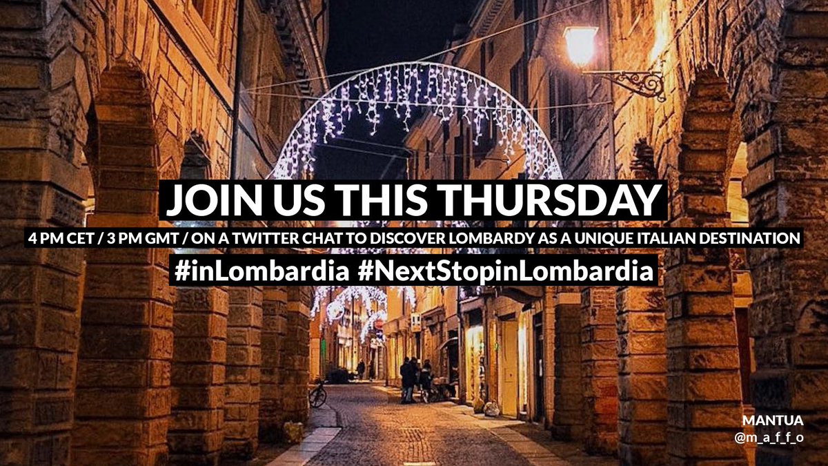 Città d’arte, montagne, laghi, grandi eventi, food &amp; wine! Il 20 dicembre dalle ore 16.00, partecipa alla Twitter Chat #NextStopinLombardia! Ps. In palio 13 viaggi per trasformare i suggerimenti in un’esperienza unica #inLombardia -> nextstop.in-lombardia.it/it
