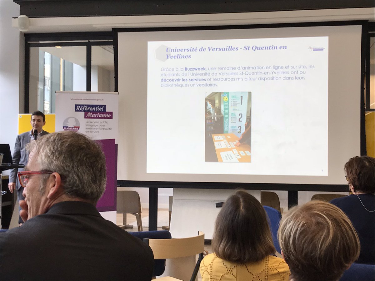 bibuvsq's tweet image. Remise des prix qualité de l’accueil par Kantar Public et @_DITP les BU de @UVSQ parmi les 10 nominés pour leur #buzzweek 👏👏🙏 #referentielmarianne #marianne #barometremarianne