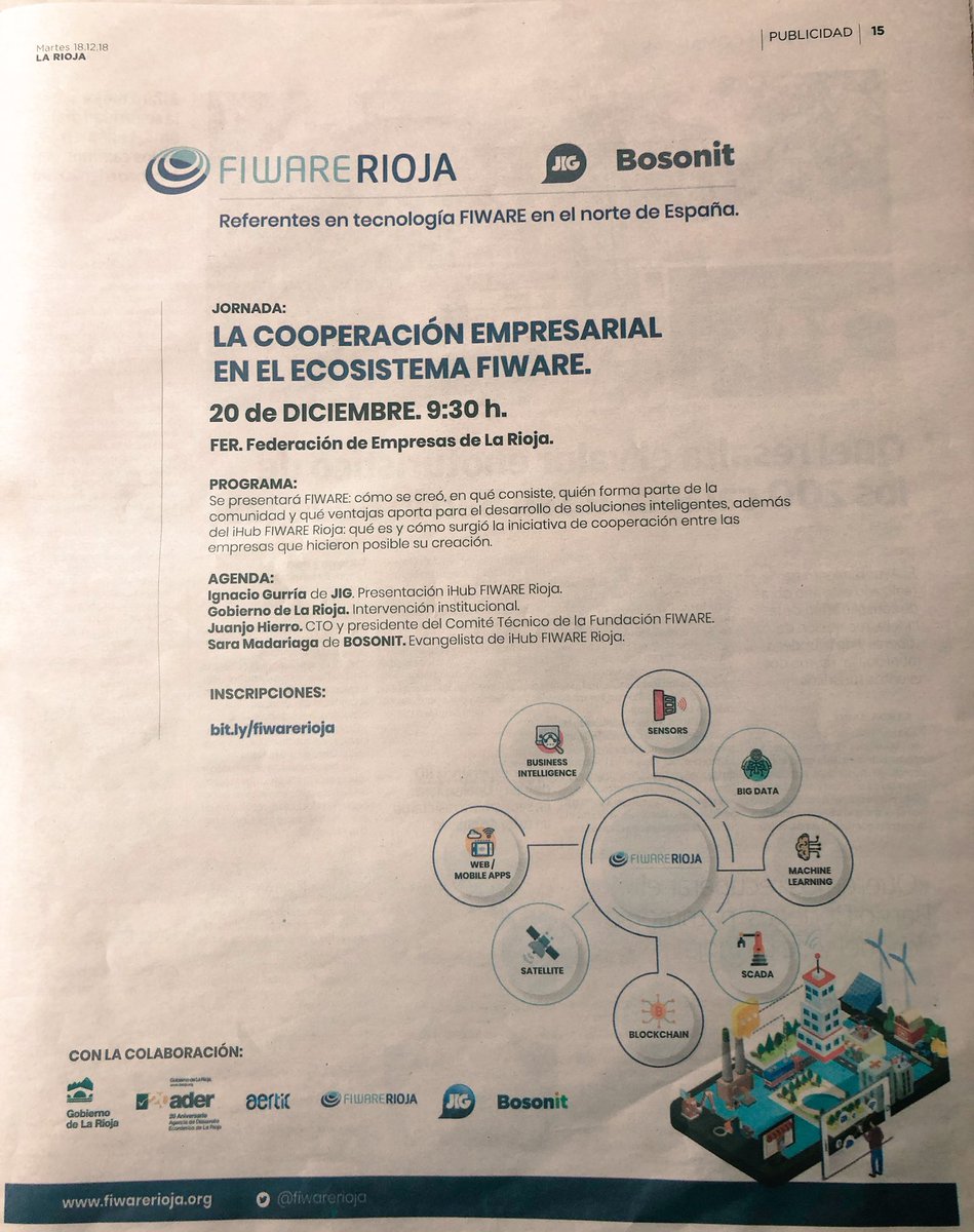 JIG_igurria's tweet photo. 👋 Próximo jueves 20 en  @empresa_rioja presentamos @FiwareRioja 
Inscripciones 👇
https://t.co/6ZFrkffAiV https://t.co/PgUbN1O6Gc