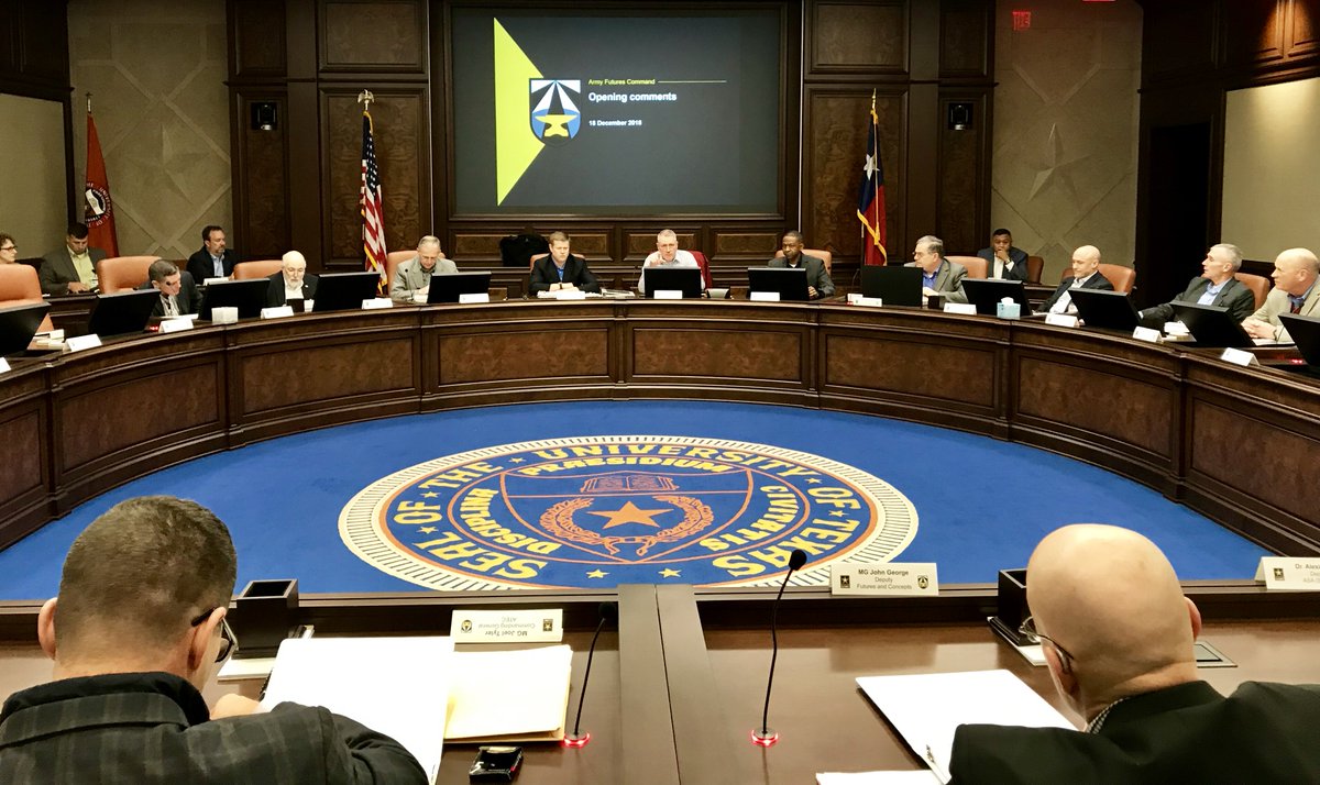 armyfutures's tweet image. We are excited to host the @UnderSecArmy Ryan D. McCarthy while he visits Austin, TX to discuss the future of @USArmy modernization with Gen. John M. Murray and Army Futures Command.  #FuturesCommand