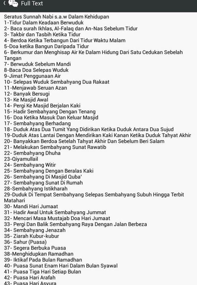 ViralMuafakatJ's tweet photo. 100 sunnah Nabi Muhammad SAW. 

"Barangsiapa yg menghidupkan sunnah ku di zaman kerosakan umat ini, baginya ganjaran 100 pahala mati syahid" https://t.co/CvJhWwZs3t