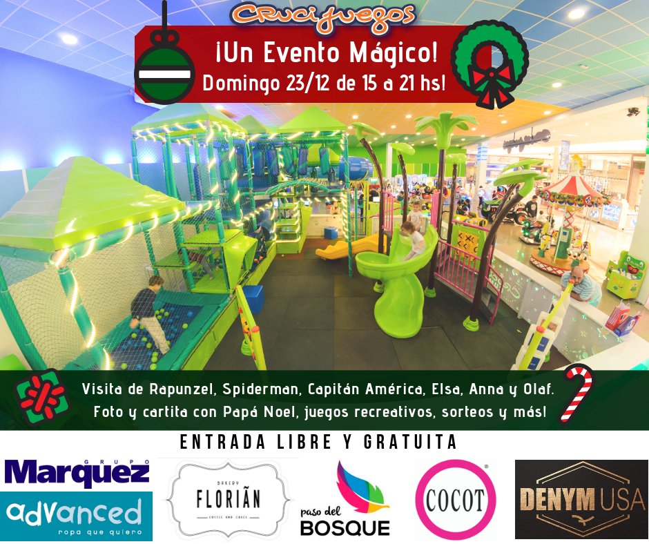PasodelBosque's tweet photo. 📣 ¡Este domingo 23/12 vení a pasar una 👧🧒 TARDE MÁGICA en Crucijuegos! 🎉

😍 De 15 a 21 horas te esperamos con 🌈 Rapunzel, Spiderman, Capitán America, Anna y Olaf, Elsa y 🎅 PAPÁ NOEL 😊

🛍️ Paso del Bosque #TodoLoQueNecesitasEnUnSoloLugar 📌

👉 Entrada Libre y Gratuita 🎄 https://t.co/2AuhONadjZ