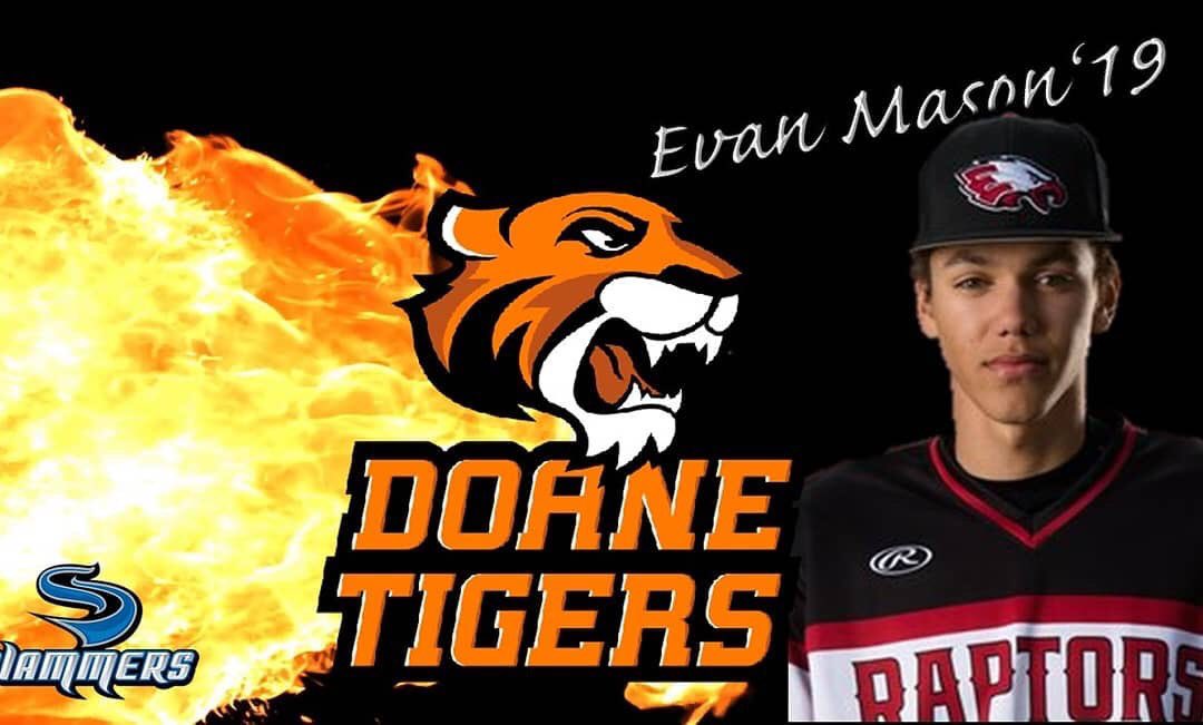 Slammersbasball's tweet photo. A big congratulations to Slammers Embry/Cronican RHP Evan Mason (Eaglecrest) and his commitment to Doane University. Big upside and bright future ahead. Coach Elliott Engle fought for this one and rightfully so. Mason is one of 45 Slammers 2019 commits. #slammersfamily #whosnext https://t.co/kIUAWnls6A