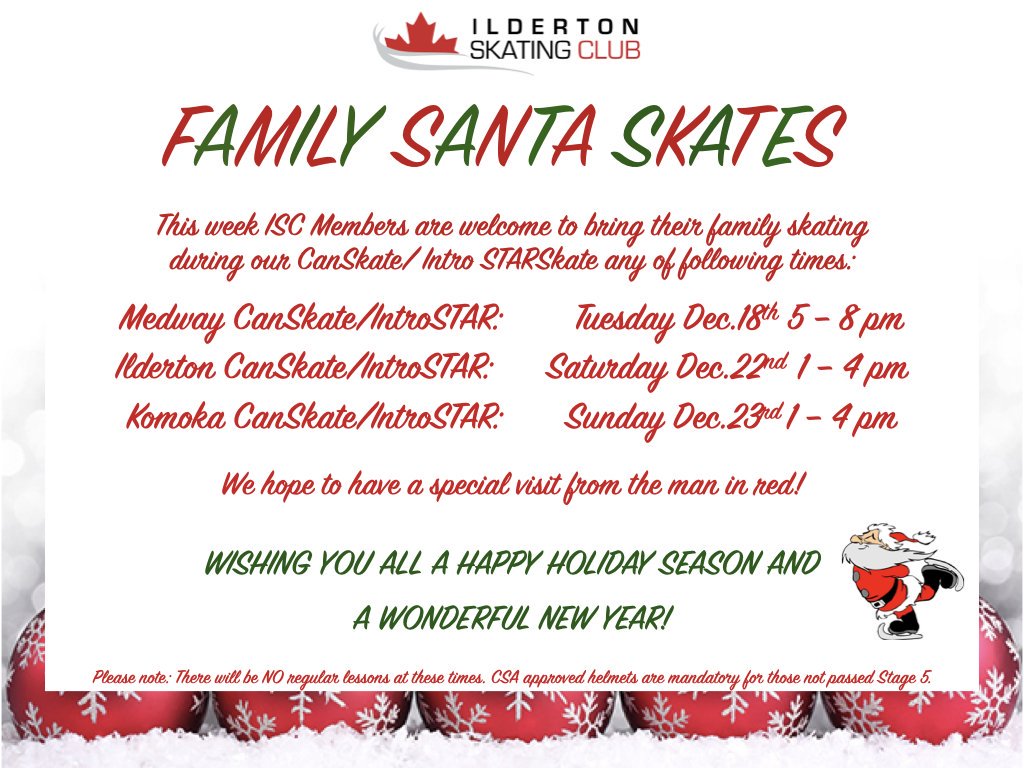 AlmaMoir's tweet photo. Family skates start tonight! Remember there will be NO regular lassons during these timea. https://t.co/y6F1GolBIm