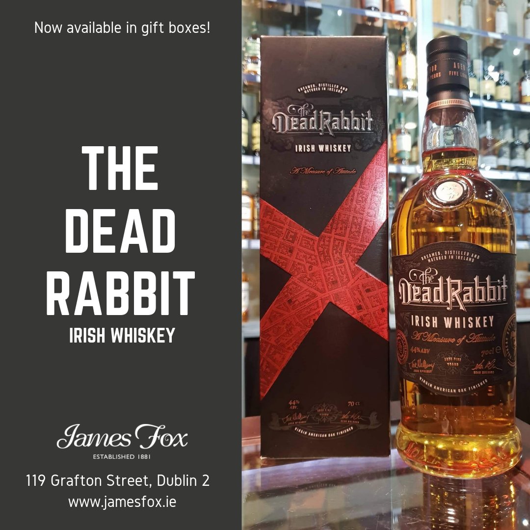 The Dead Rabbit is a unique and excellent #whiskey that won't break the bank – now available in neat #gift boxes (we can also wrap it in gift paper). Get a bottle in-store or online on jamesfox.ie 🐇🥃👌 @Alan_DLD <a href="/DeadRabbitWhisk/">Dead Rabbit Whiskey</a>