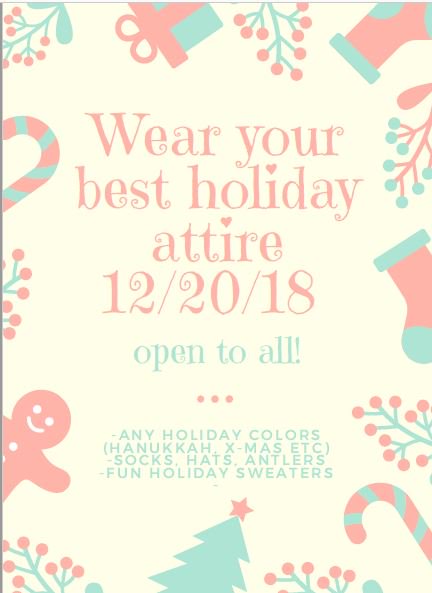 Boone_SGA's tweet photo. Everyone wear your favorite holiday clothing Thursday! https://t.co/XkTMPhfEPy
