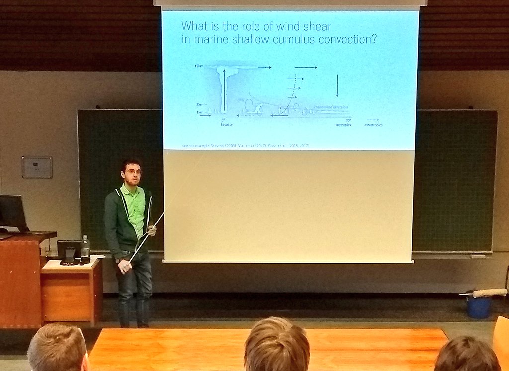 GRS_TUDelft's tweet photo. Very nice seminar from @KevinCHelfer today: "How Wind Shear Keeps Shallow Cumulus Clouds Shallow".
#phdlife #phdchat #academictwitter #cloudbrake #cloud #clouds #wind #weather #climate #tudelft #scicomm https://t.co/L5vgCYxHHw