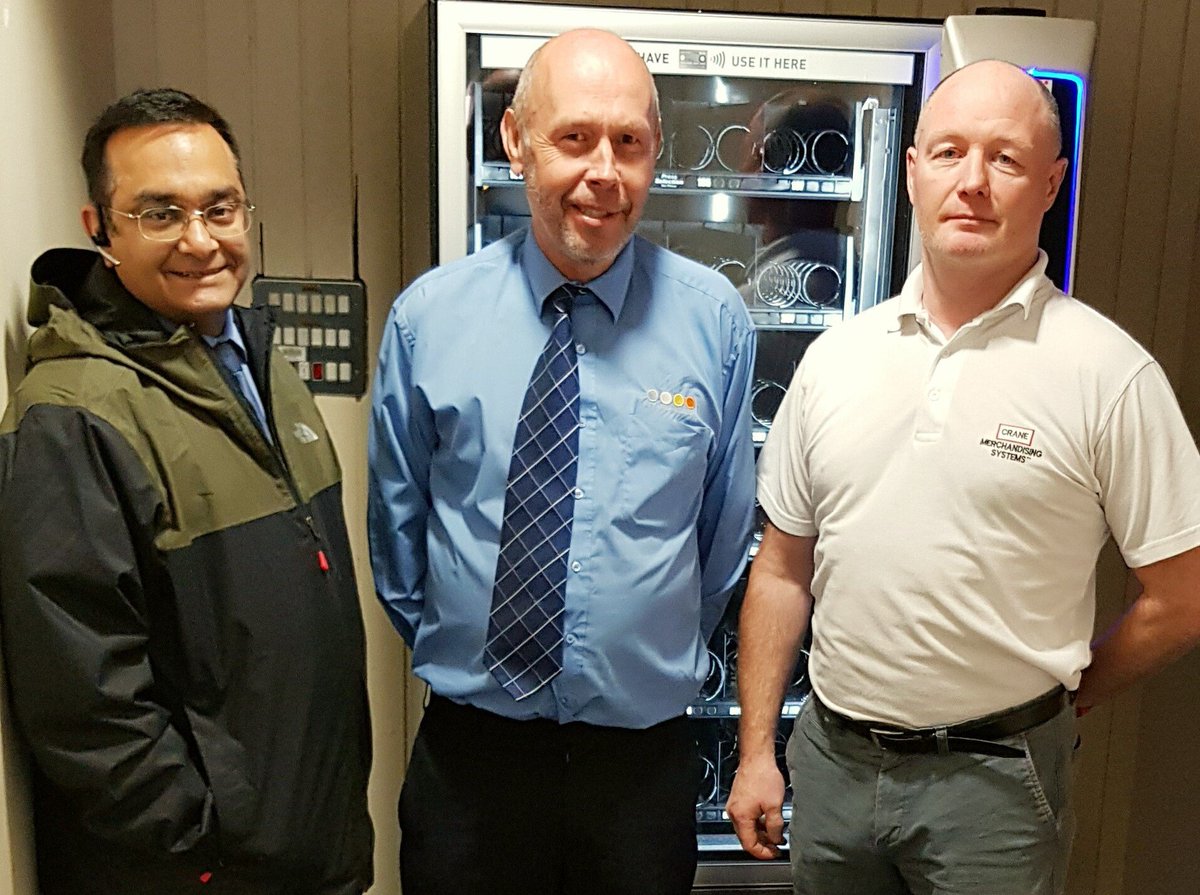 LTTVending's tweet photo. David Bamford from @crane_ms was on site with us yesterday helping us begin the mobilisation plan of 101 vending machines. Full video of installation coming soon! #VendingMachines #VendingSolutions #AutomatedRetail https://t.co/OTfuKTkWH8