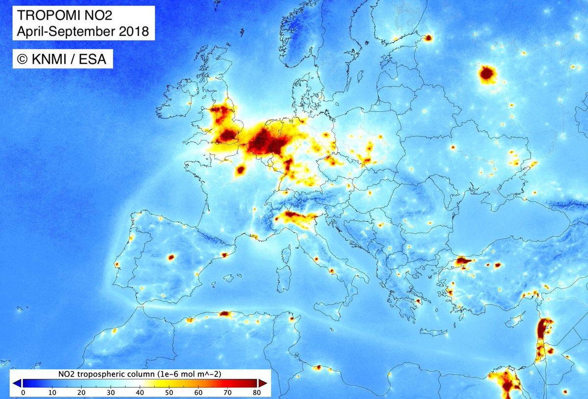 Luchtvervuiling in beeld dankzij Nederlandse sensor <a href="/tropomi/">TROPOMI</a> <a href="/KNMI/">KNMI</a> <a href="/NLSpaceOffice/">NSO</a> <a href="/TNO_nieuws/">TNO Nieuws</a> <a href="/SRON_Space/">SRON Space Research</a> <a href="/CopernicusEU/">Copernicus EU</a> <a href="/ESA_EO/">ESA Earth Observation</a> @AirbusDS_NL