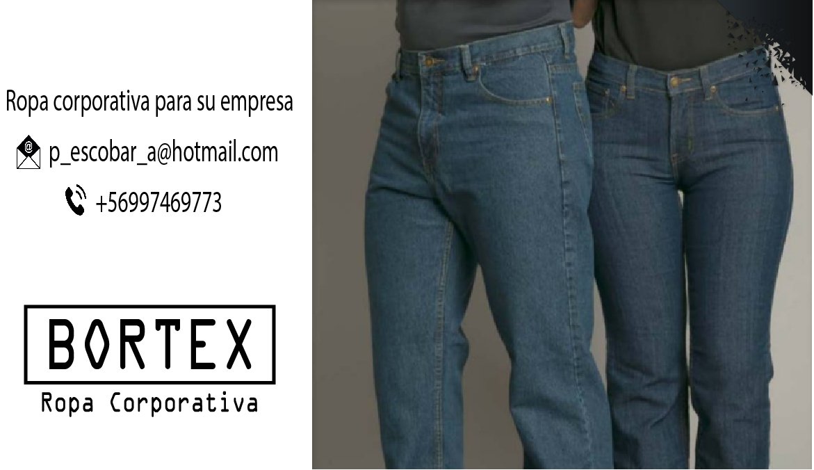 RBortex's tweet image. Jeans Tradicional / Mezcla Algodón – Polyester / Calce Clásico / Modelo Sport 5 bolsillos / Botón y Ribetes Metálicos / Tiro medio / Costuras Reforzadas / Visita nuestra fanpage ow.ly/nCvS30n1YJL #ropacorporativabortex #ropacorporativa #uniformeschile #uniformesbortex