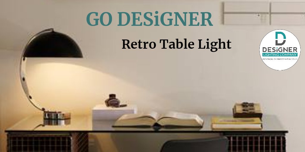 A retro style table light with a black aluminium spun dome shade. The matching black cable neatly weaves through the chrome arm for an immaculately neat finish. buff.ly/2RteDLD #retrolamp #designerlamp #designerlight #designertablelamp #hotellamp #hotellighting #retro