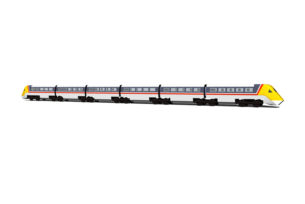 PatCarbin's tweet photo. Low poly British Rail Class 370 #BritishRail #AdvancedPassengerTrain #sketchup #lowpoly #3D #CAD https://t.co/1YJyi5AJUE
