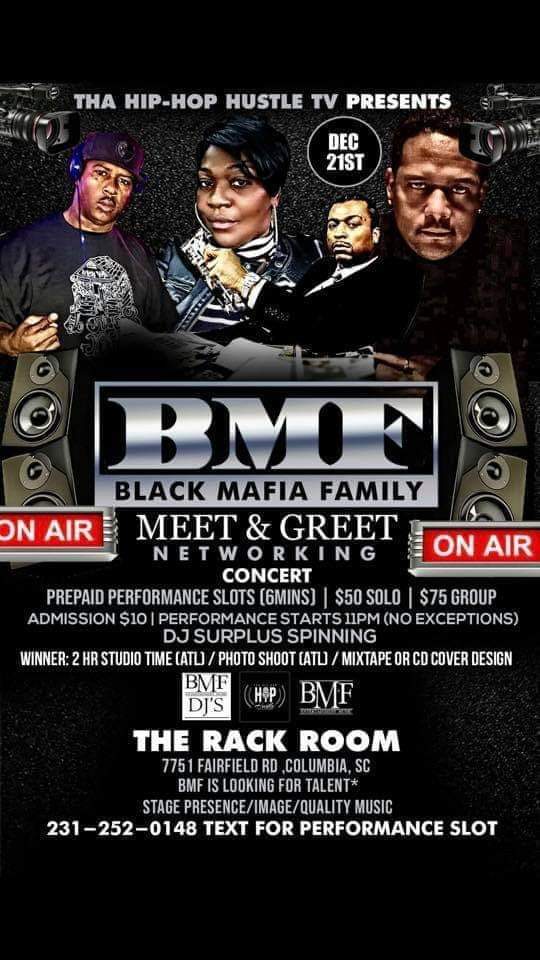 KSMITHMANAGES's tweet photo. Dec 21st #BMF A&amp;R/1st Cousin #FREEBIGMEECH Lovell Jones  w/b in the building 👀 👀 👀 for talent in SC #FACTZ Meet &amp; Greet Networking Concert SOLO $50
GROUP $75 ENTRY $10
Text 231-252-0148 for performance slots https://t.co/mwZOUx1kIZ