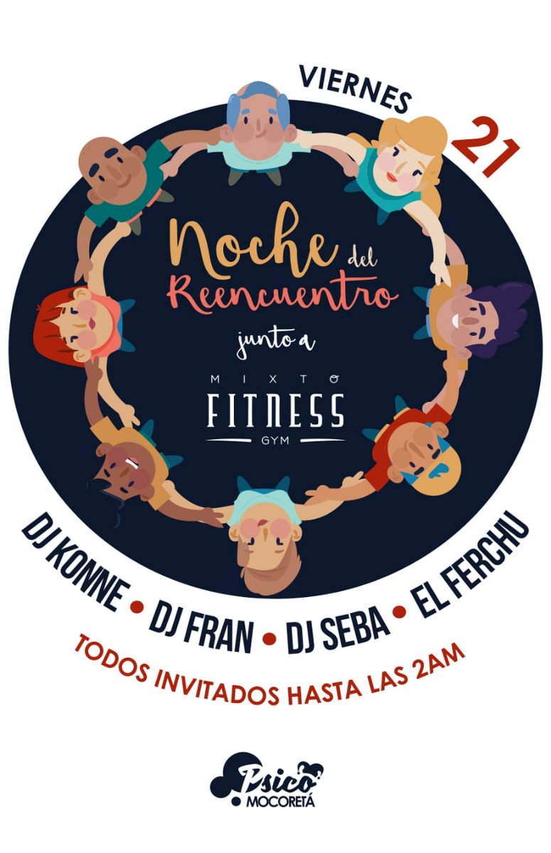 PsicoDiscoMoco's tweet photo. Ya pensamos en otro ✔iernes de #SectorExclusivo Un clásico ya!
💥NOCHE DEL REENCUENTRO💥 Junto a 🏋️♀️MiXTO FITNESS🏋️♂️
Todos Invitados hasta las 2 am.
En Cabina 😈💣
@DjKonne14 @SastianDJ @djfran @Aranda_Ferchu
Un ratito hasta las 5:30 😎🕺💃 https://t.co/xTAclzT3Ru