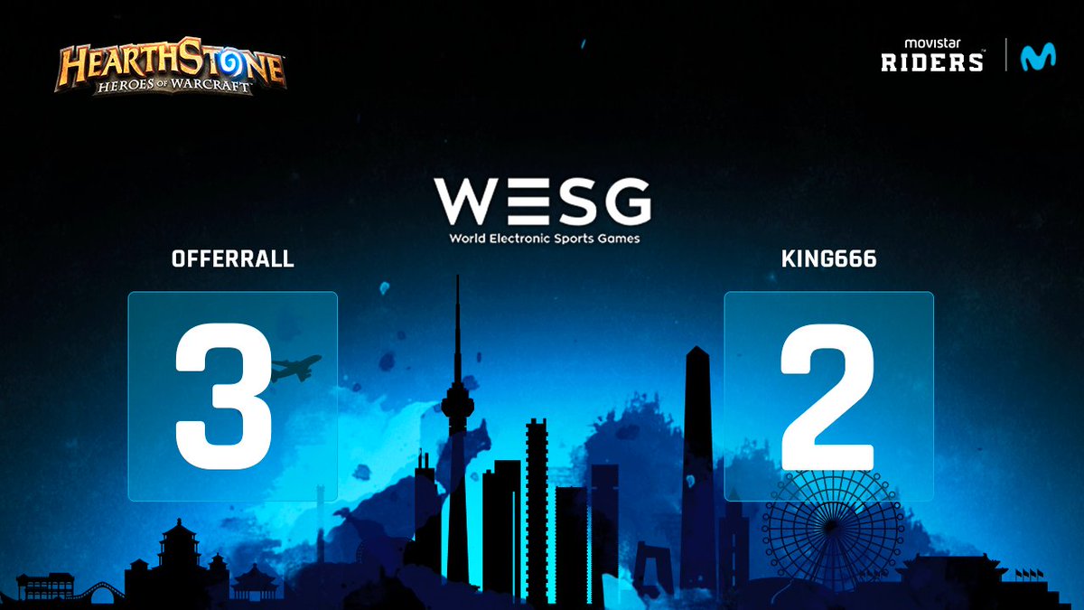 MovistarKOINOW's tweet photo. Nuestros jugadores de @hearthstone_es @offerrall y @blackhole_hs empiezan su camino para la #WESG con victoria, tras derrotar a #king666 y a #ReyOscuro respectivamente. ¡Os iremos informando de los resultados por aquí! #VamosMovistarRiders 💙 https://t.co/4A8xDzDri7