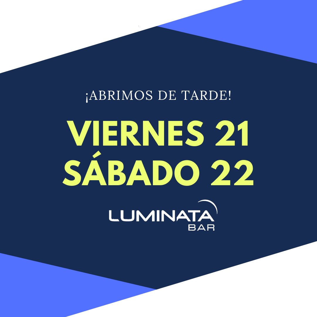 Luminata_Bar's tweet photo. ¡¡Seguimos de tardeo esta semana!! 🥳🥳

Ven a disfrutar de una buena copa y del mejor ambiente de tarde en @Luminata_Bar este viernes y sábado.

¡¡Te esperamos!! 😚 https://t.co/hojckQ3vem