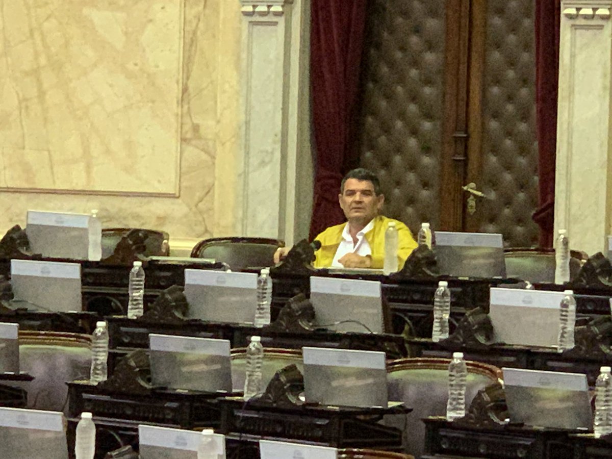 AlfredoOlmedoOk's tweet photo. Sesión convocada 12,30 Hs @DiputadosAR único diputado sentado y presente https://t.co/9wzrhl019U