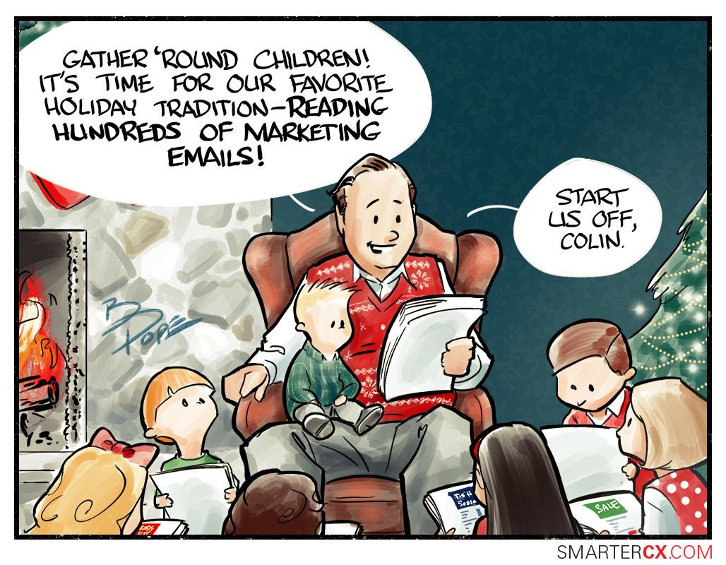 Is reading #marketing emails your idea of #holiday fun? Marketers don't think so either. See more holiday  pet peeves >> buff.ly/2EAcFqf #SmarterCX