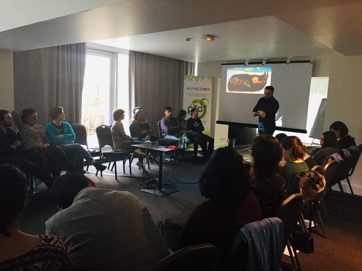Today, #PITA's Diversity School was hosting Nikoloz Aleksidze for a lecture on the "Nation, Citizenship and Tolerance." #DiversitySchool #PITA <a href="/UNAGeorgia/">UNA Georgia</a> <a href="/USAIDGeorgia/">USAID Georgia</a>