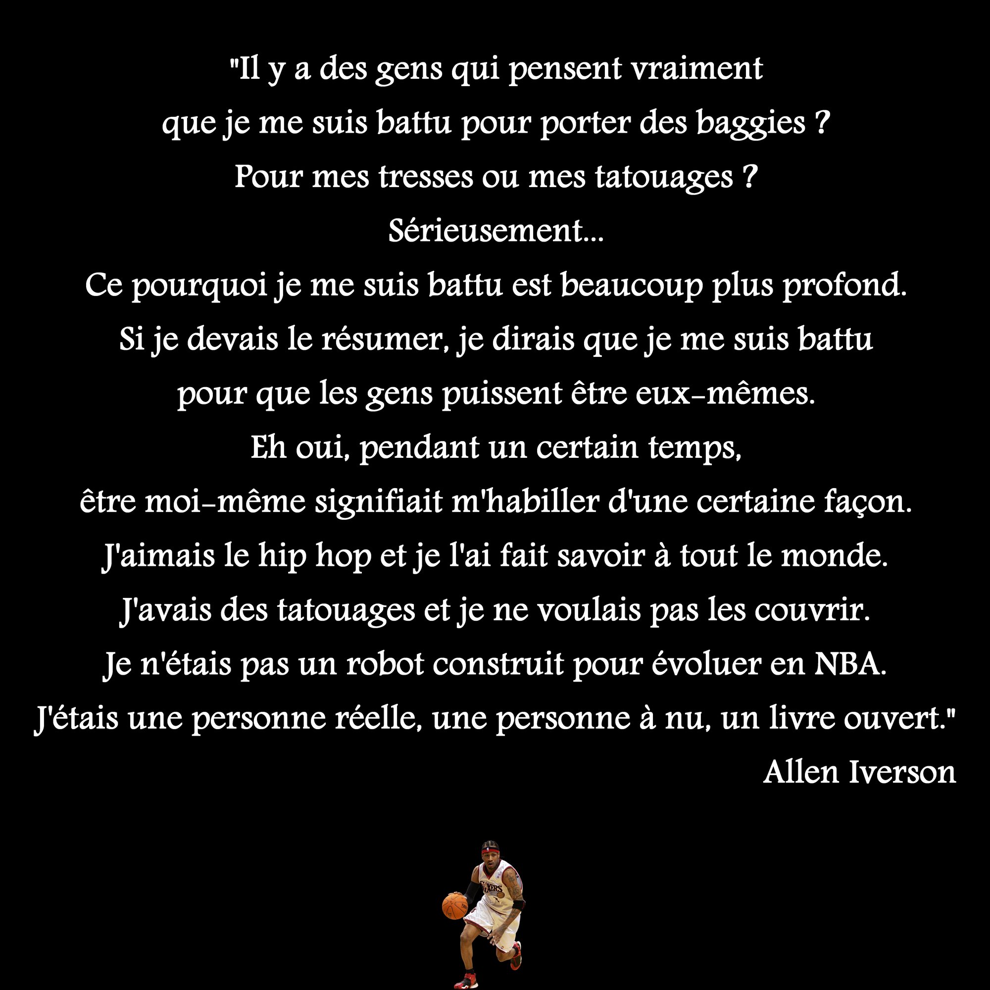 Twitter এ Sport Succes Allen Iverson A Toujours Voulu Incarner L Authenticite La Citation Du Jour T Co 6vbgavrln8 ট ইট র
