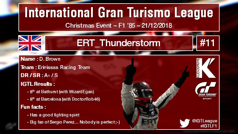 IGTLeague's tweet photo. The #IGTLF1 is in 4 Days, let's announce 4 Drivers! @Jomas_74 #JOM74, @Tidgney #TID1, @angeloschut #DES21, @DanThunderstorm #THU11 makes their way on the 1985 IGTL Croatia GP! #IGTLeague #CroatiaGP @thegranturismo @PlayStation @PlayStationFR https://t.co/kfEsKqihLk