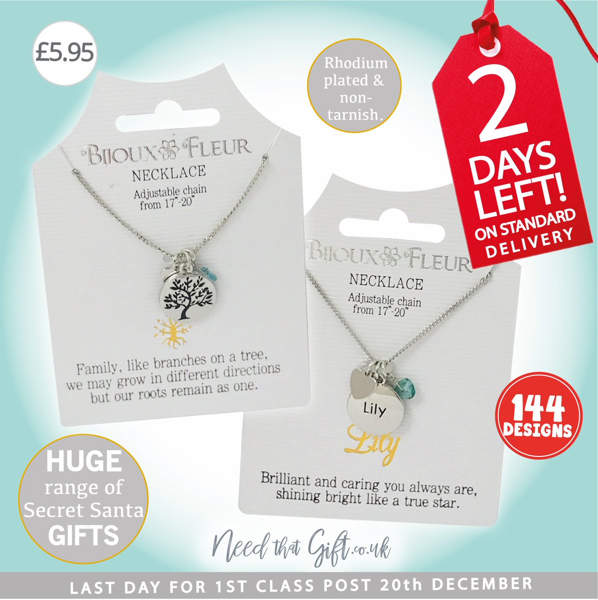 NeedThatGift's tweet image. Check out our HUGE range of Secret Santa Gifts! 🎅🎁

&amp;gt;&amp;gt; goo.gl/XdihhS

A beautifully crafted necklace with
semi-precious stone, a heart &amp;amp;
a charm. ❤️ 
Rhodium plated &amp;amp; non-tarnish. Curb link &amp;amp; adjustable chain 17" - 20"

#Christmas #Secretsanta #Personalisedgifts
