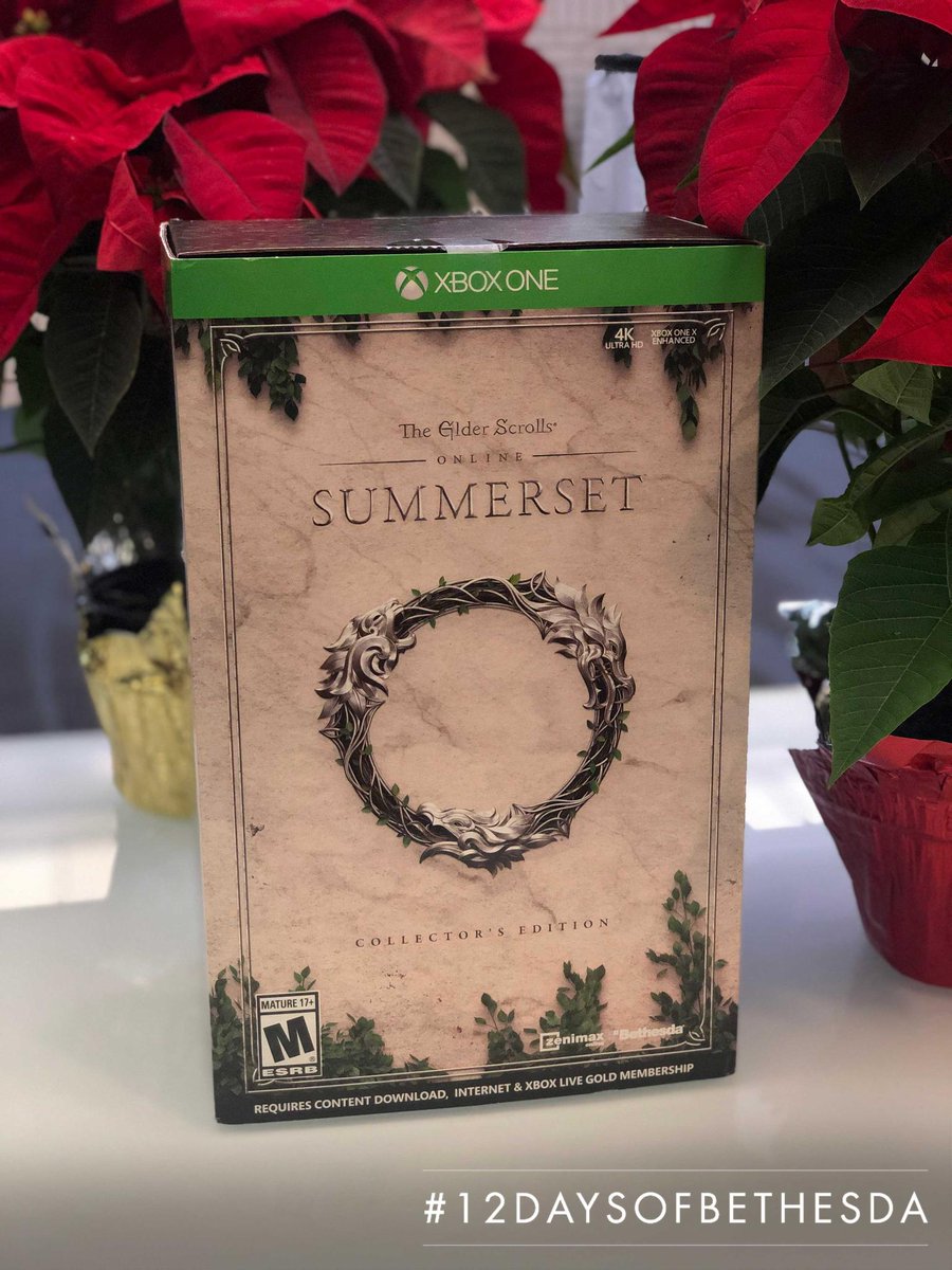 bethesda's tweet photo. For today's #12DaysofBethesda giveaway, we're giving you the chance to celebrate the holidays with the High Elves of Summerset in #ESO!

Follow @TESOnline &amp; RT this tweet and you could win a signed Xbox One Summerset Collector's Edition!

Rules are here: https://t.co/aguM7DuFST https://t.co/u9KcJSxGLc