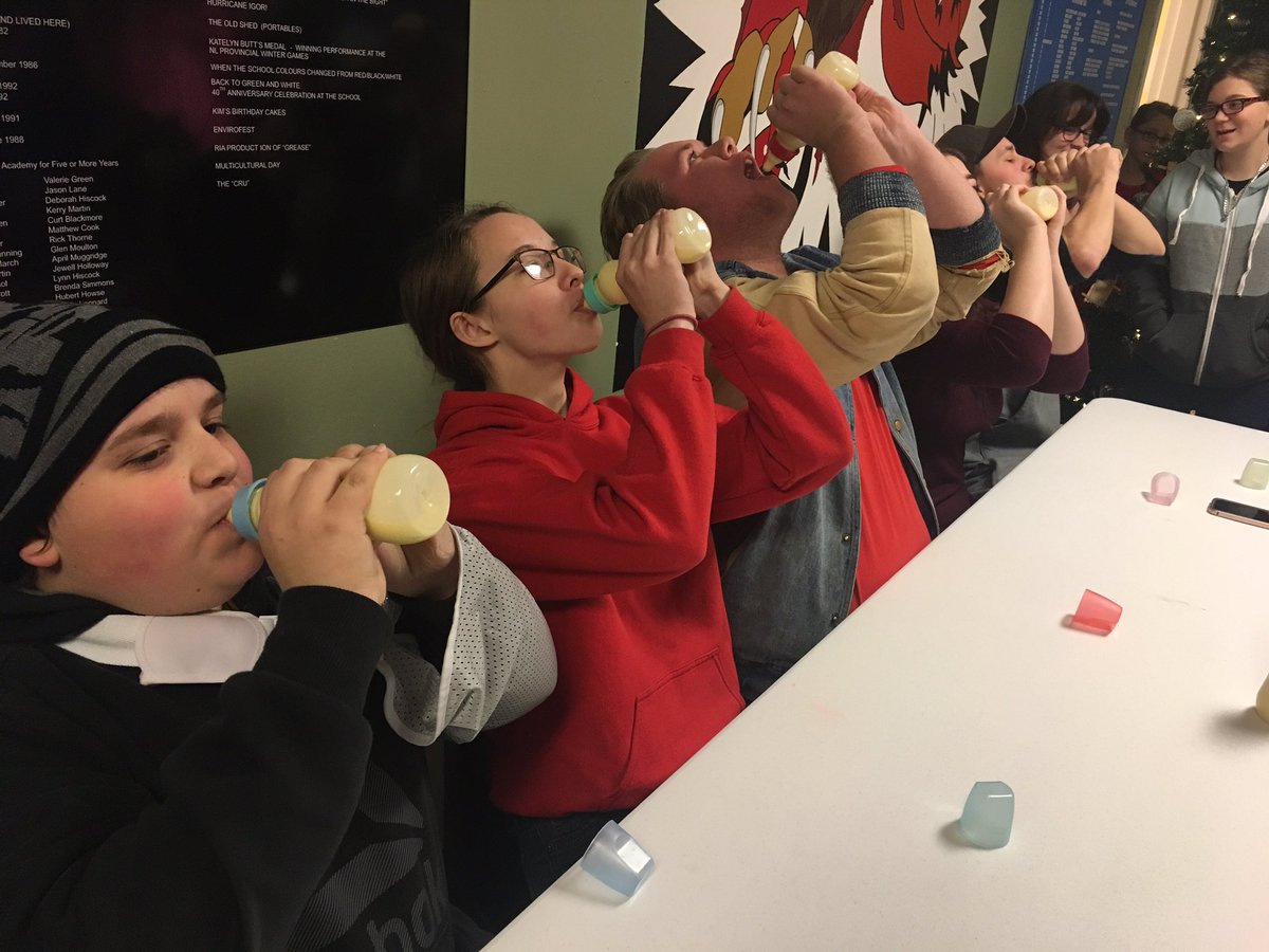 ria_crusaders's tweet photo. Hilary Ivany wins the eggnog chug for the grade 9’s!! @RandomIslandAca @MrsSmith_RIA @m_r_cook @hilary https://t.co/vKfxrdJzBh