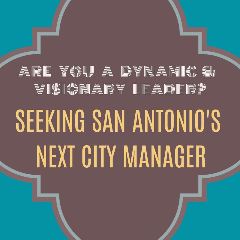 Do you have what it takes to be <a href="/COSAGOV/">City of San Antonio</a>'s next Chief Executive? The #SanAntonio City Manager is responsible for leading City staff (12,000+) and implementing City Council's policies for the 7th largest city in the U.S. #satx

Apply by January 3 👉👉 sanantonio.gov/Portals/0/File…