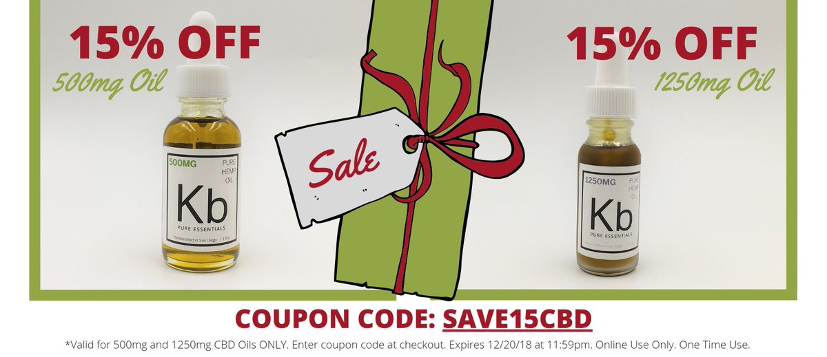 kbPureSD's tweet photo. SALE--15% OFF CBD OILS--500mg & 1250mg CBD OILS - https://t.co/aOWbGcneG9 #kbpureessentials #cbdoil #sale #wellness #anxietyrelief #painrelief #holidaysale #sandiego #handcrafted #breakthestigma https://t.co/Yh4bF2TmZl