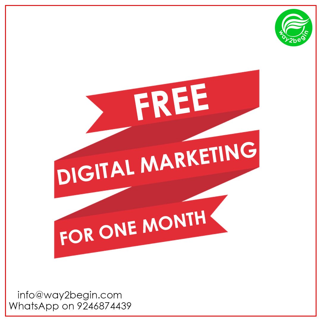 way2begin's tweet photo. Great Offer by #Way2begin, ONE MONTH FREE #DIGITALMARKETING SERVICES. Pay for 1 month, and Get for 2 months. #SEO, #SocialMediaManagement, #GoogleAds, #EventMarketing, Online Reputation Management, #LeadGeneration, #EmailMarketing, #MoviePromotions, #CelebrityManagement. https://t.co/sI8vxtKU3v