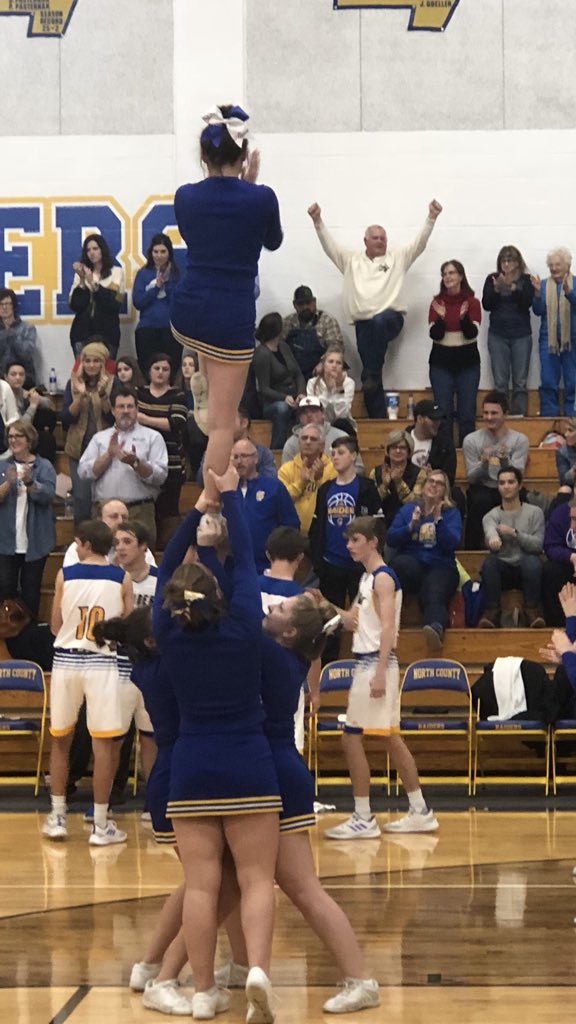NCR_Cheer's tweet photo. Thanks Dr. Poorman for helping us cheer on our North Counth Raiders! 💙💛 #NCProud #flyers #RaiderNation https://t.co/IuwaJQYadZ