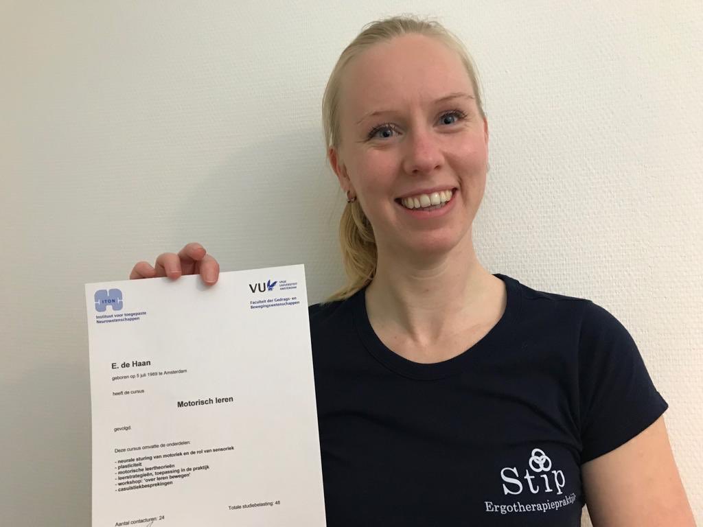Vandaag de laatste dag gehad van de cursus Motorisch Leren van Stichting Iton. Een leerzame cursus met praktijkgericht docenten. Vanaf nu meer strategieën om cliënten te ondersteunen in het (weer) uitvoeren van motorische taken en vaardigheden. #leren #bewust #ergotherapie