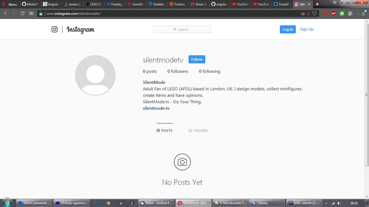 After a lot of consideration, it made a lot of sense to create an #Instagram account, for the world's most overlooked #AFOL. There's nothing on it right now, but add me anyway.

instagram.com/silentmodetv/