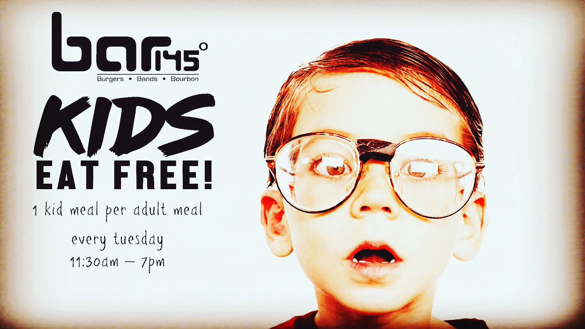 KIDS EAT FREE every Tuesday! Receive a complimentary KIDS MEAL with the purchase of any adult meal! #toledolivemusic #toledoliveentertainment #bar145toledo #bar145 #kidseatfree #tuesday #eat419 #foodinthe419 #kids