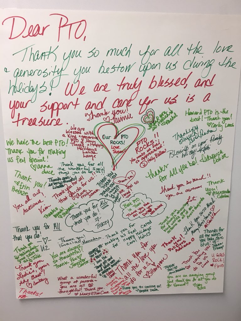 Howard peeps sending love and appreciation to our PTO!@howard_library <a href="/ahisd/">Alamo Heights ISD</a>