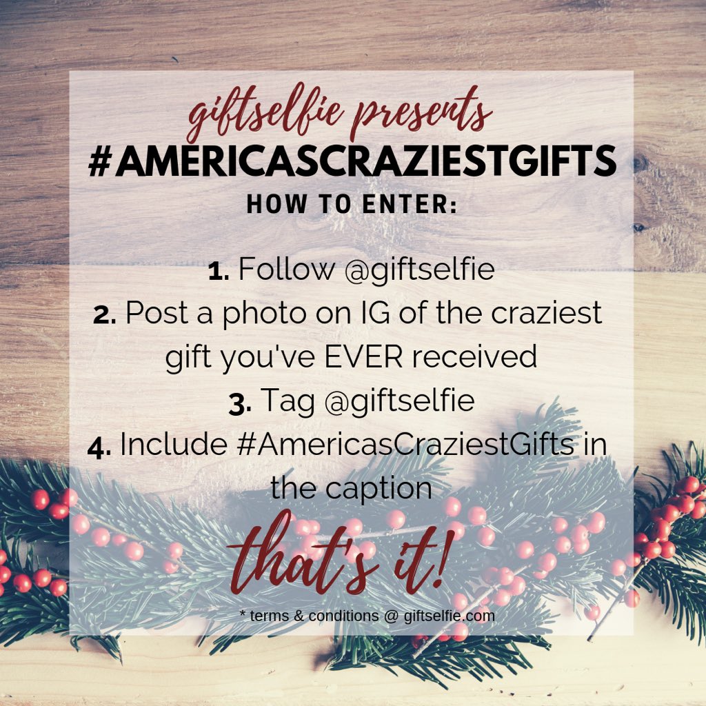 Be sure to head over to our <a href="/GiftSelfie/">GiftSelfie</a> Instagram account and enter to win $5,000 during #AmericasCraziestGifts! #contest #giveaway