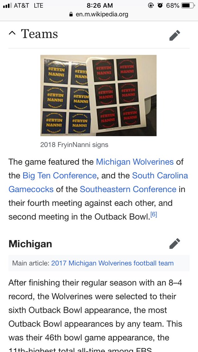 zrau's tweet photo. 31.) Made #FryinNanni stickers for the Outback Bowl, they wound up on ESPN, Michigan’s equipment truck (I couldn’t find the picture but it happened, and Wikipedia (apparently). https://t.co/aHdPliZiQF