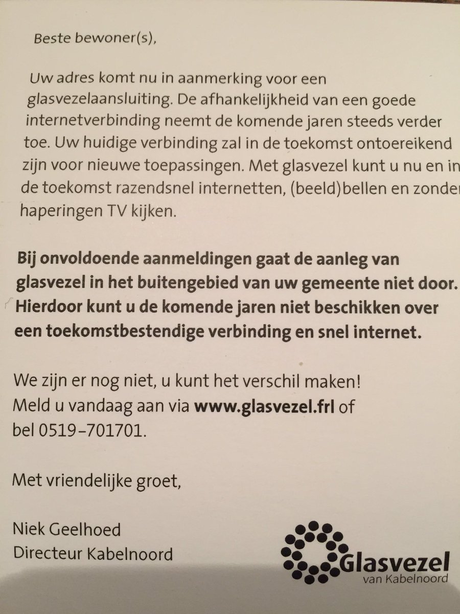 DeEendrachtUA's tweet photo. Opgeven #glasvezel #ooststellingwerf. #haule #appelscha #fochteloo #waskemeer #donkerbroek #elsloo #Oldeberkoop @Owerf @NOStellingwerve @Ooststellingw20 https://t.co/2NUhsh3Iqd