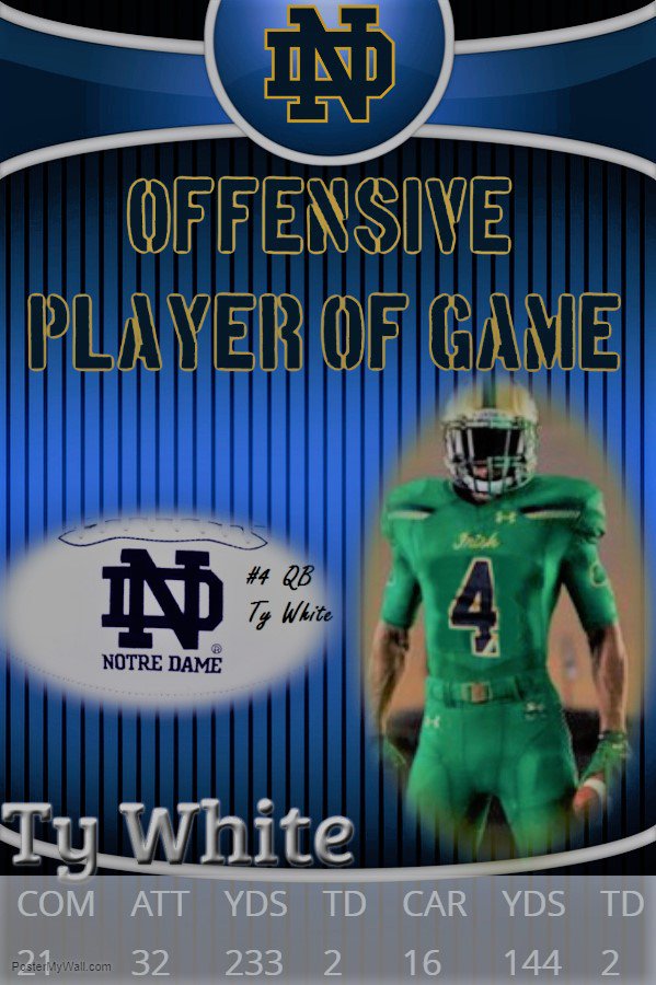 CFSLTywhite0688's tweet photo. Congrats to us.. looking forward to the future winners of our player of game for ND. https://t.co/IKzhpx3A25