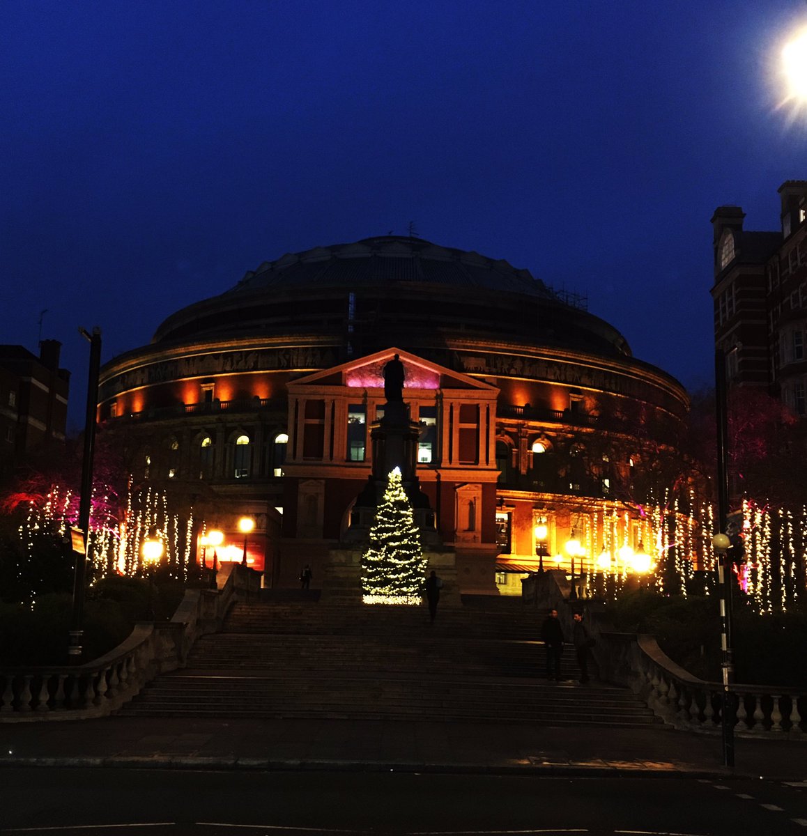 We’re enjoying the tree-mendous view from across the road, courtesy of this fabulous festive addition to the <a href="/RoyalAlbertHall/">Royal Albert Hall</a>🎄